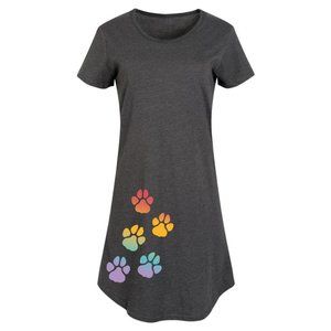 shift dress loungewear rainbow paw prints